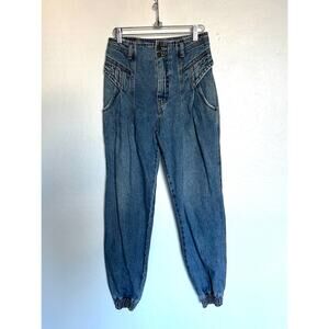 Retrofete Denim Jeans Sz 24 Myla Pleat Jogger Jeans High Waist Blue Italy